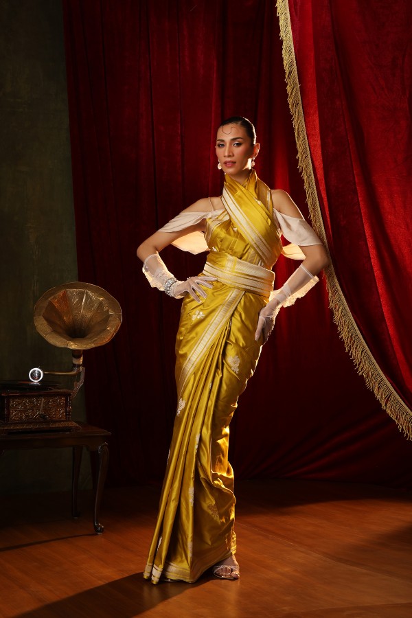 Mustard Pure Soft Satin Silk Banarasi Handloom Saree