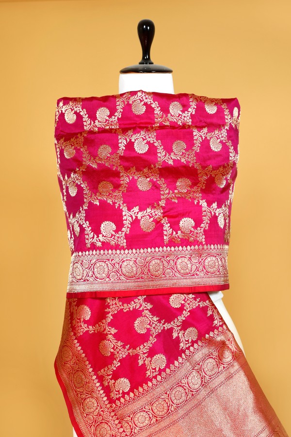 Handwoven pink Silk Dupatta