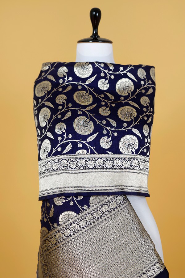 Handwoven Blue Silk Dupatta