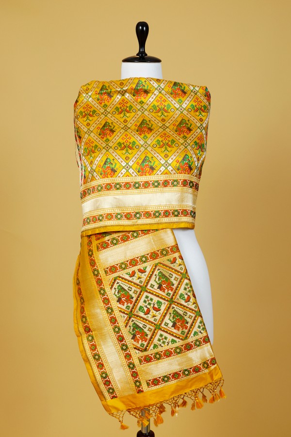 Handwoven gold Silk Dupatta