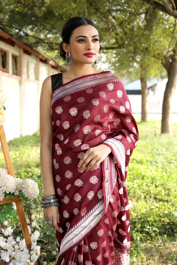 Wine Colour Parakh Vol 1 By Fashion Berry Georgette Saree 273 - The Ethnic  World