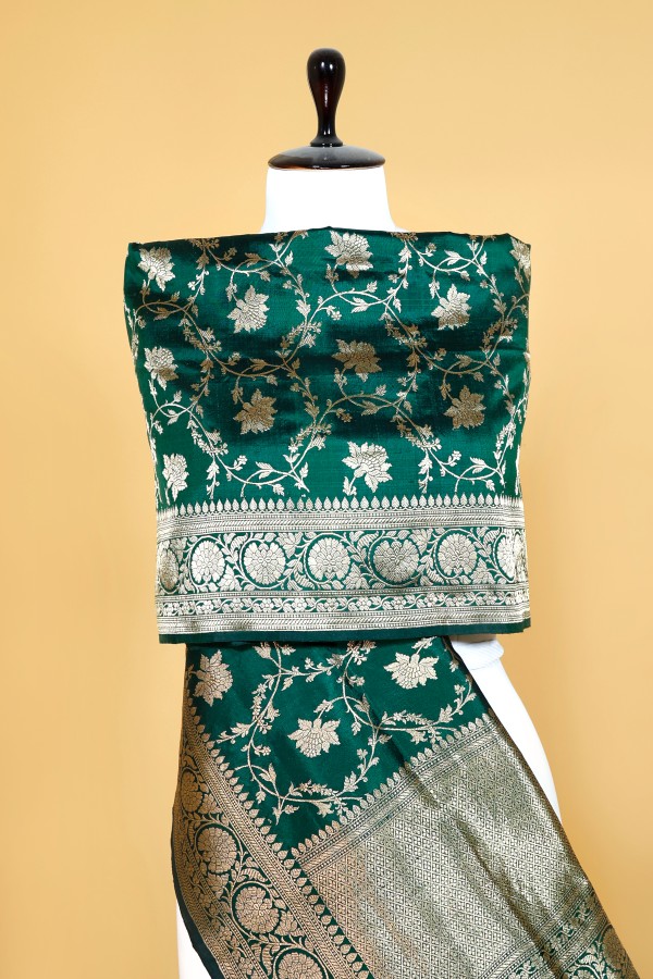 Handwoven Green Silk Dupatta