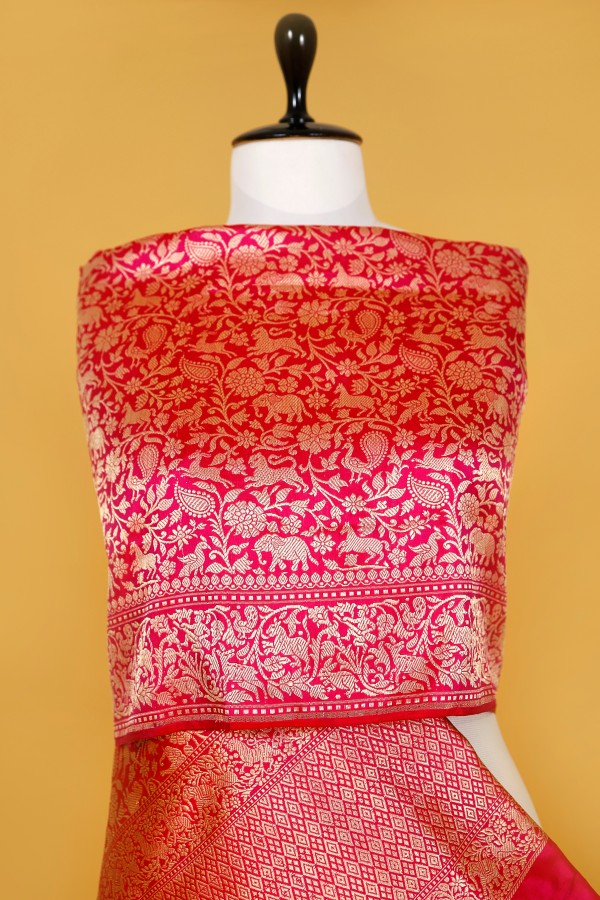 Handwoven Pink Silk Dupatta