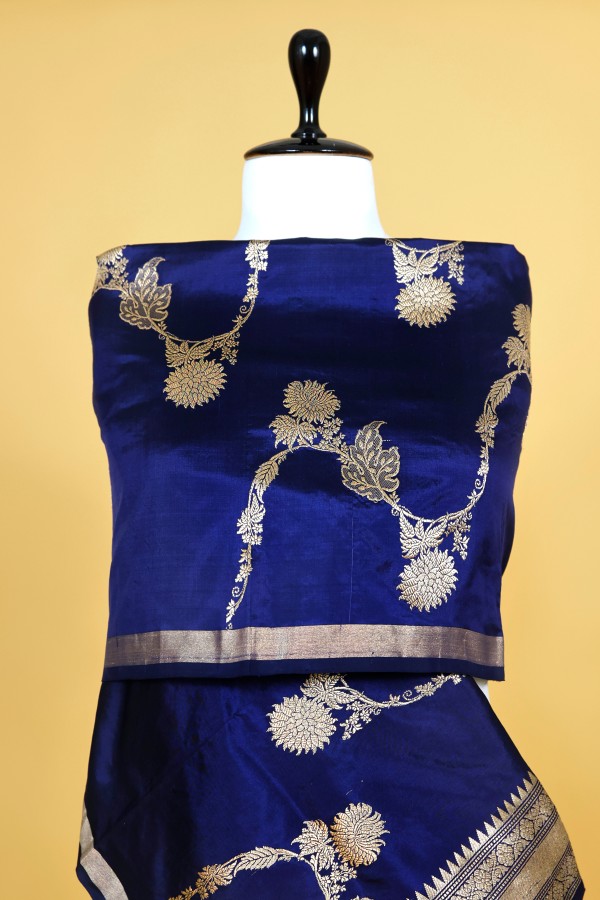 Handwoven Blue Silk Dupatta